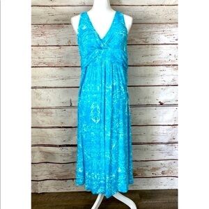 Soft Surroundings Turquoise Soft Jersey Maxi Dress. Size Small.